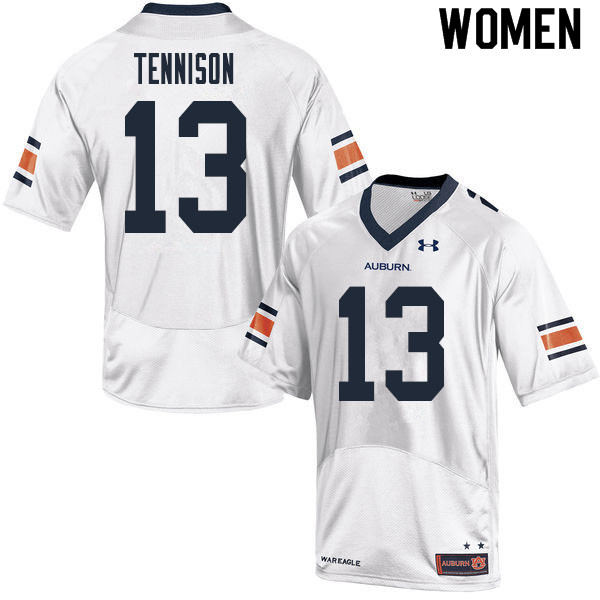 Women #13 Ladarius Tennison Auburn Tigers College Football Jerseys Sale-White